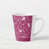 Helles rosa Mauve Winter White Bird Blumenmuster Milchtasse (Rechts)