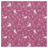 Helles rosa Mauve Winter White Bird Blumenmuster Stoff (Muster)