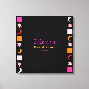 HELLES ROSA MITZVAH Schläger-Bar Mitzvah Leinwanddruck