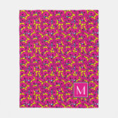 Helles rosa Muster | Monogramm Fleecedecke (Vorderseite)