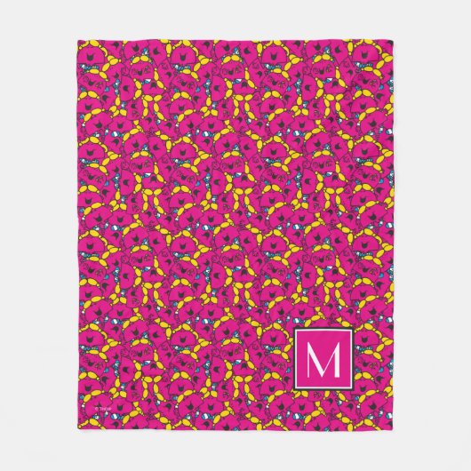 Helles rosa Muster | Monogramm Fleecedecke (Vorderseite)