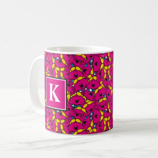 Helles rosa Muster | Monogramm Kaffeetasse (Vorderseite Links)