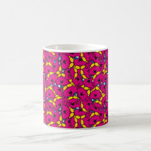 Helles rosa Muster | Monogramm Kaffeetasse (Mittel)