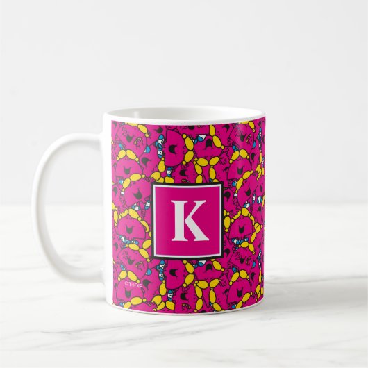 Helles rosa Muster | Monogramm Kaffeetasse (Links)