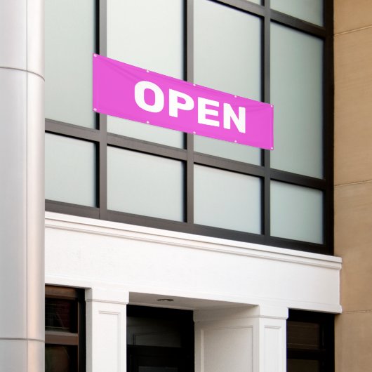 Helles Rosa Open Banner (Äußeres Gebäude)