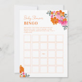 Helles Rosa Orange Bläsernchen Baby Dusche Bingo S Einladung (Vorderseite)