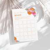 Helles Rosa Orange Brautparty Bingo Game Einladung