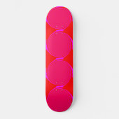 Helles rosa Orange Circle Design Skateboard (Vorderseite)