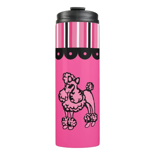 Helles Rosa Pudel-Mug Thermosbecher (Vorderseite)
