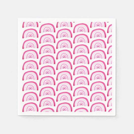 Helles Rosa Regenbogenmuster Serviette (Vorderseite)