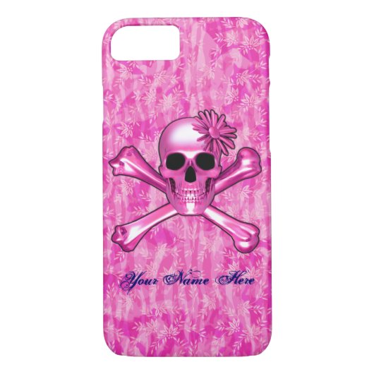 Helles Rosa Skull iPhone 7 Fall Case-Mate iPhone Hülle (Rückseite)
