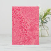 Helles rosa Textildesign mit zentraler Blu Einladung (Stehend Vorderseite)