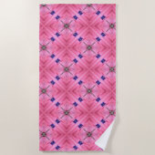 Helles Rosa überall im Patterns Beach Handtuch (Vorderseite)