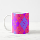 Helles Rosa und Blau Argyle-Muster Kaffeetasse (Links)