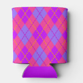 Helles Rosa und Blau Argyle-Muster Monogramm Dosenkühler (Rückseite)