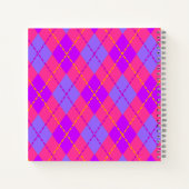 Helles Rosa und Blau Argyle-Muster Monogramm Notizblock (Rückseite)