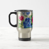 Helles Rosa und Blau Florales Hübsches Monogramm Reisebecher (Links)