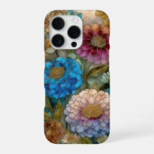 Helles rosa und blaues Bleiglas-Blumenmuster iPhone Hülle (Rückseite)