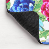 Helles Rosa und Blaues Blumenmuster hübsches Desig Mousepad (Ecke)