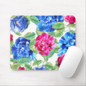 Helles Rosa und Blaues Blumenmuster hübsches Desig Mousepad (Mit Mouse)