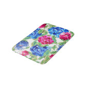 Helles Rosa und Blaues Blumenmuster hübsches Muste Badematte (Schrägansicht)