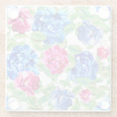 Helles Rosa und Blaues Florales Schönes Muster Glasuntersetzer (Rückseite)