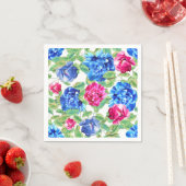 Helles Rosa und Blaues Florales Schönes Muster Serviette (Beispiel)