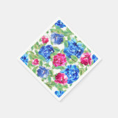 Helles Rosa und Blaues Florales Schönes Muster Serviette (Ecke)