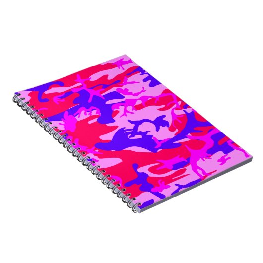 Helles Rosa und Blue Camouflage Notebook Notizblock (Rechte Seite)