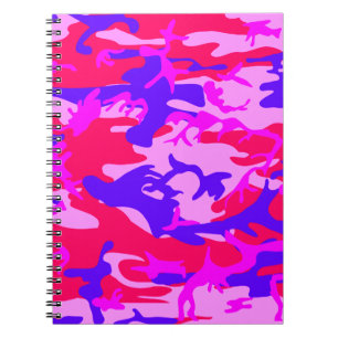 Helles Rosa und Blue Camouflage Notebook Notizblock