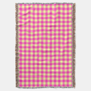 Helles Rosa und Gelb Gingham-Schachbrett Decke