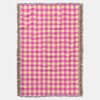 Helles Rosa und Gelb Gingham-Schachbrett Decke