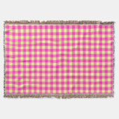 Helles Rosa und Gelb Gingham-Schachbrett  Decke (Vorderseite)