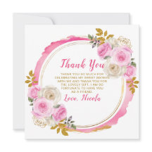 Helles Rosa und Gold Elegante Blume 16 . Geburtsta