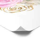 Helles Rosa und Gold Elegante Blume 16 . Geburtsta Poster (Ecke)