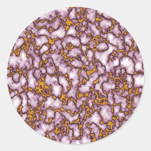 Helles Rosa- und Gold-Marmor-Design Runder Aufkleber (Vorderseite)