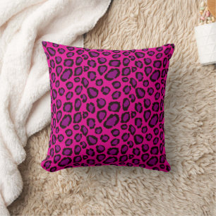 Helles Rosa und Lila Leoparden-Druck-Muster Kissen