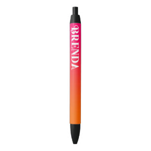 Helles Rosa und Orange Farbverlauf Personalisiert Kugelschreiber