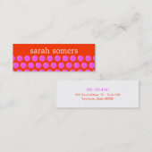 Helles Rosa und Orange Polka Dots Beauty Salon Mini Visitenkarte (Vorne/Hinten)