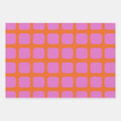 Helles, rosa und orangefarbenes geometrisches Gitt Geschenkpapier Set (Vorderseite 2)