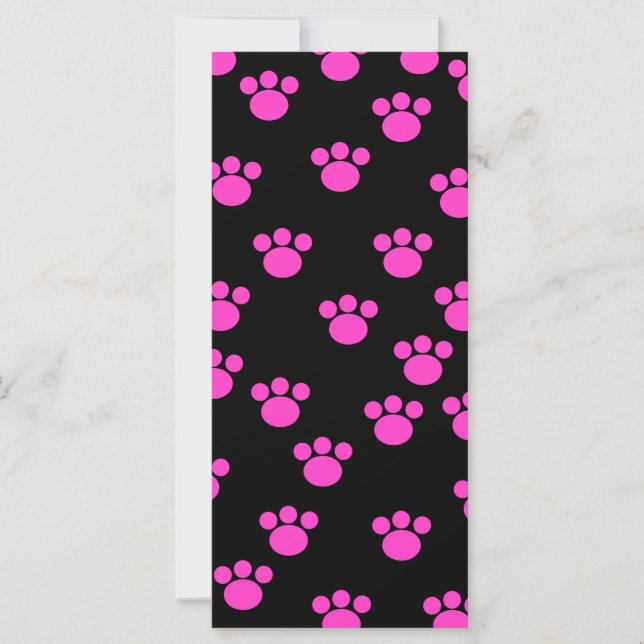 Helles, rosa und schwarz paw Druckmuster. (Vorderseite)