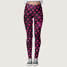 Helles rosa und schwarzes Glam Herz Muster