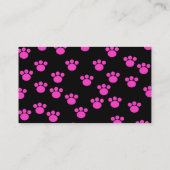 Helles rosa und schwarzes Tatzen-Druck-Muster Visitenkarte (Rückseite)