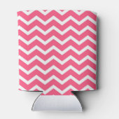 Helles Rosa und Weiß Chevron-Muster Monogramm Dosenkühler (Rückseite)