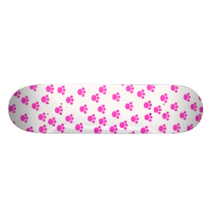 Helles rosa und weißes Druckmuster. Skateboard