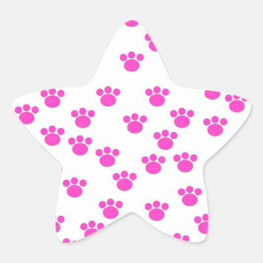 Helles, rosa und weißes Druckmuster. Stern-Aufkleber (Vorderseite)