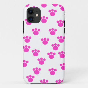 Helles rosa und weißes Tatzen-Druck-Muster Case-Mate iPhone Hülle