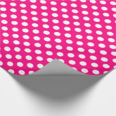 Helles rosa und weißes Tupfen-Packpapier Geschenkpapier (Ecke)