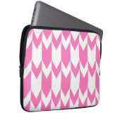 Helles rosa und weißes Zickzack Muster Laptopschutzhülle (Vorne Rechts)