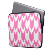 Helles rosa und weißes Zickzack Muster Laptopschutzhülle (Vorderseite Links)